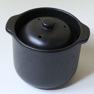 電子レンジ用炊飯器 セラクック 黒釉 炊飯鍋 ご飯鍋