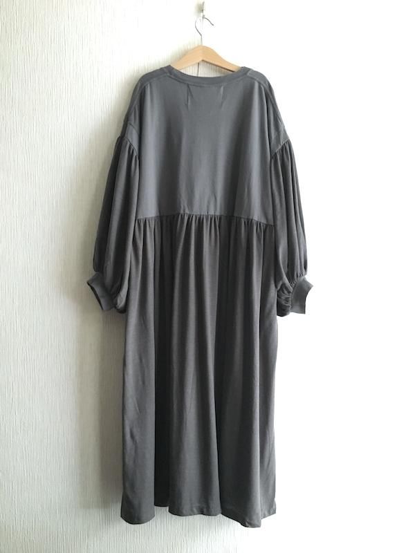 Remake Loose Dress リメイク ルーズワンピース バルーン袖 Charcoal Kici