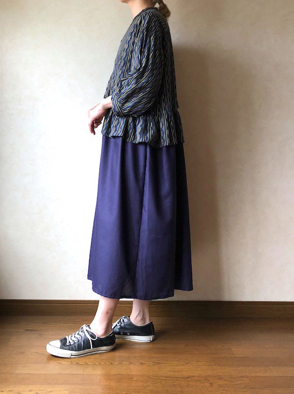 Remake Asymmetr Dress リメイク アシンメトリーシャツワンピース Navy Kici