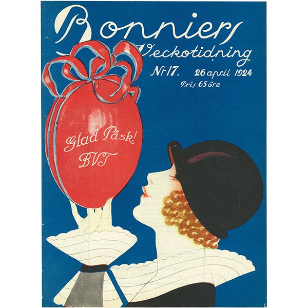 スウェーデンの古い雑誌表紙 Bonniers 1924 4 26 Nr17 030 アンティークプリント ヴィンテージプリントなどの古いプリント 古い紙もの専門店 コンフィーデザイン