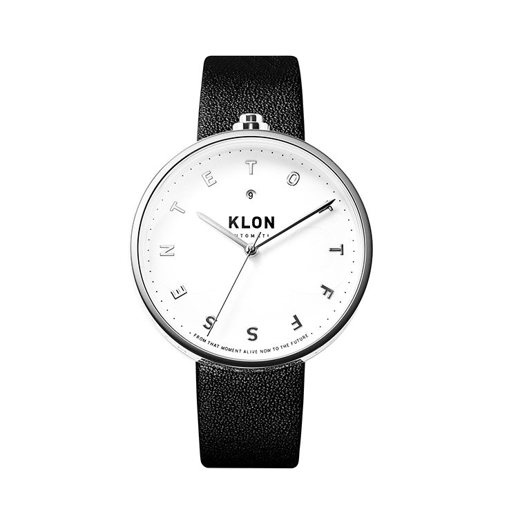 KLON AUTOMATIC BLACK LEATHER -ALPHABET TIME- 43mm