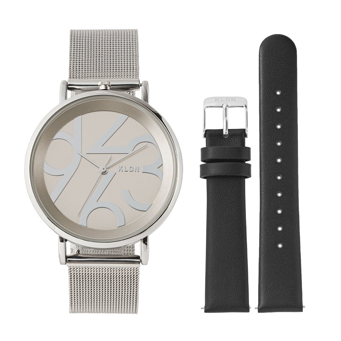 KLON 腕時計　ベルト　ホワイトとシルバー のセット