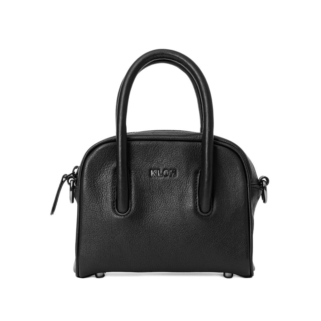 KLON LEATHER BAG ROUND MINI BLACK