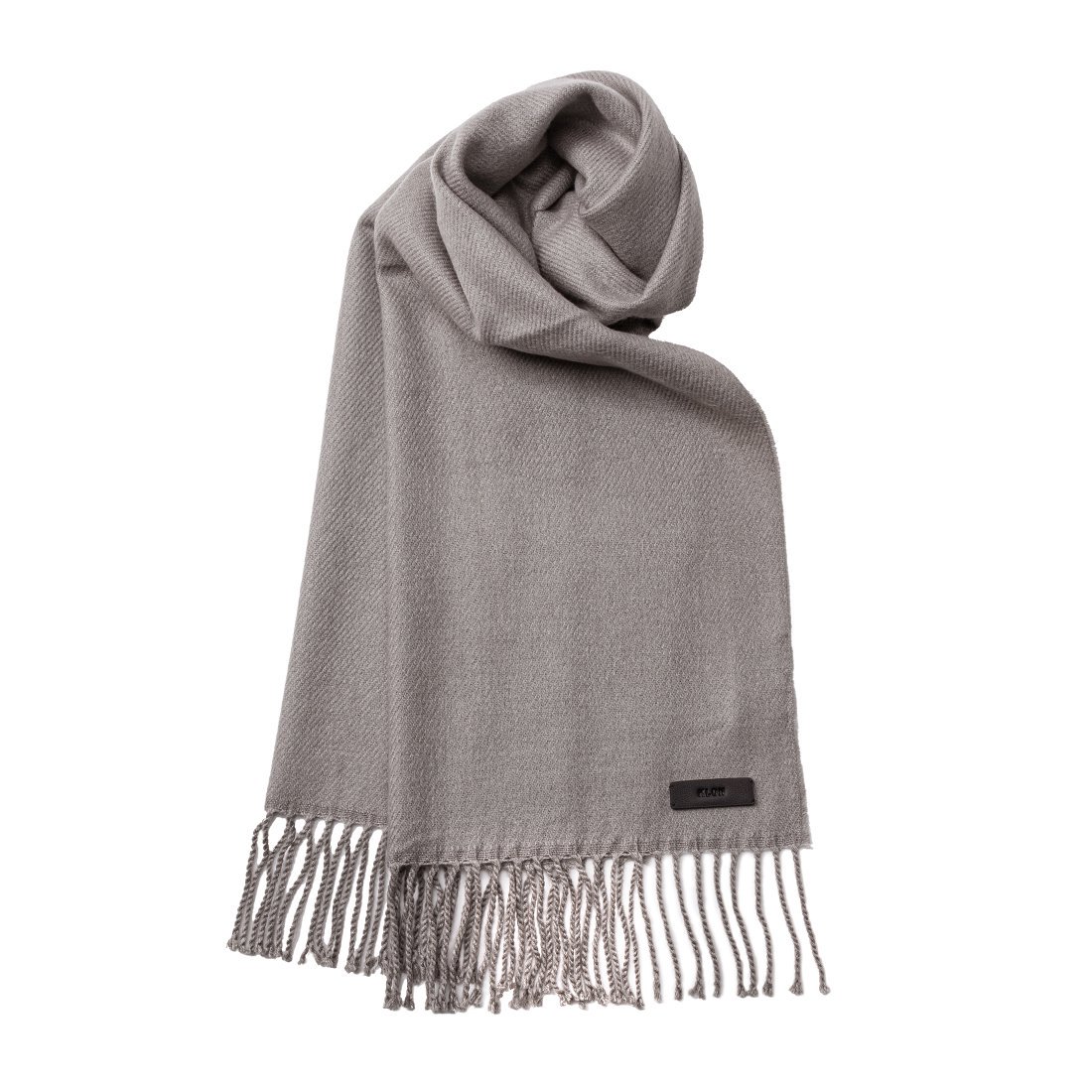 KLON MIMIC LEATHER TAG SCARF GRAY