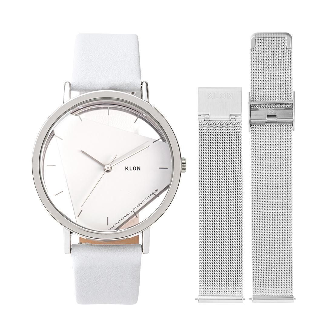 KLON INVISIBLE UNIVERSAL SHAPES [triangle] WHITE -SILVER MESH STRAP SET- 38mm