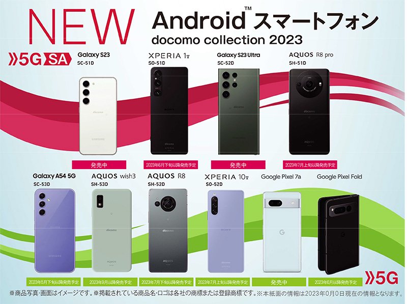 Androidスマートフォン 5GSA docomo Collection 2023