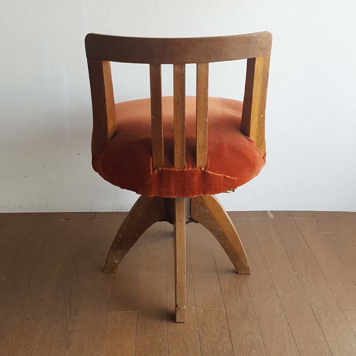 昭和  レトロ  ドクターチェア 木製   回転  椅子
