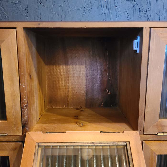 木製ボックス棚・ガラスキャビネット・9扉ボックス棚 | 旅するレトロ 