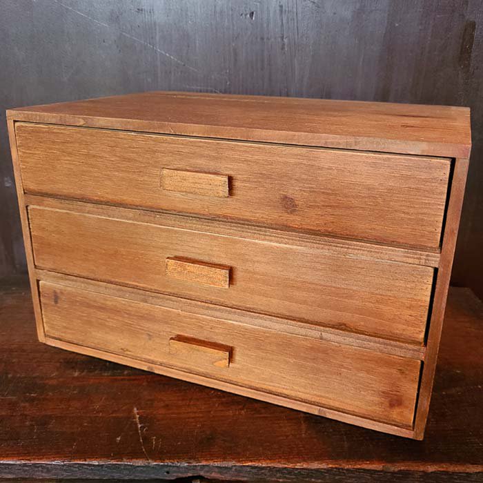 木製3段ボックス・小引き出し・小物収納ケース | 旅するレトロ