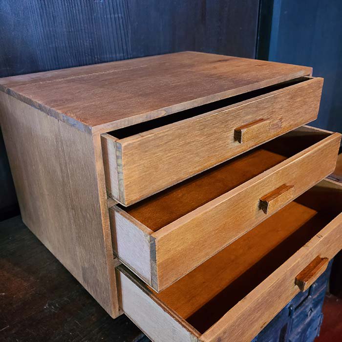 木製3段ボックス・小引き出し・小物収納ケース | 旅するレトロ雑貨店 