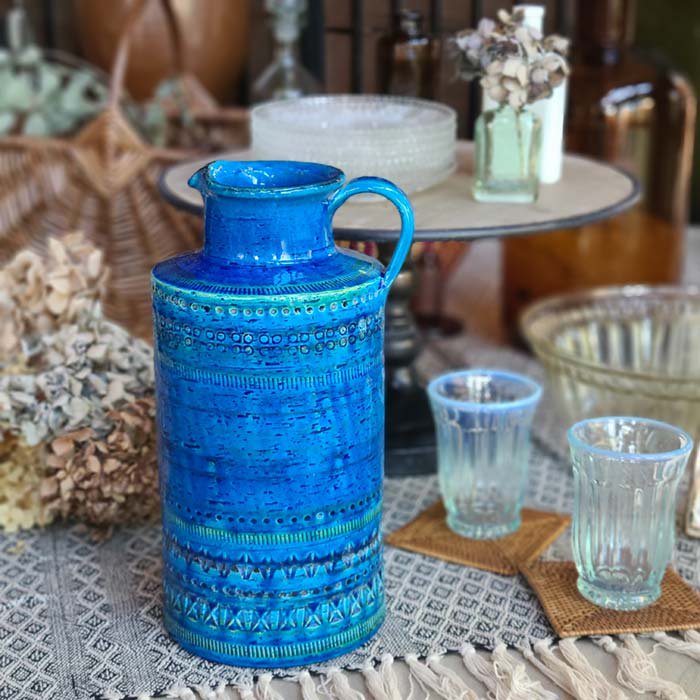 イタリア製 輸入雑貨 花瓶 ブルー グリーン 陶器 Bitossi ビトッシ