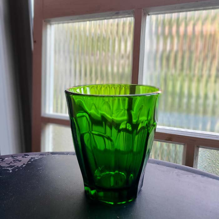 【アンティーク　イギリス　ランプシェード　3コセット】グリーンガラス
