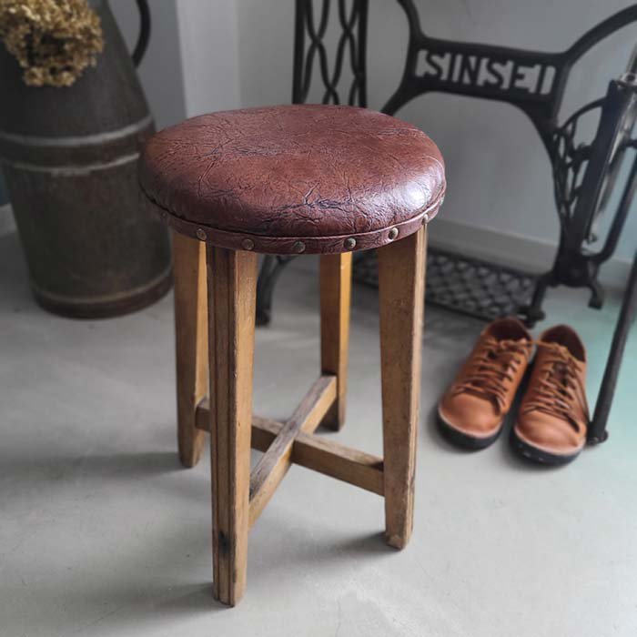 昭和レトロ・木製スツール・丸椅子・古道具・古家具 | 旅するレトロ 