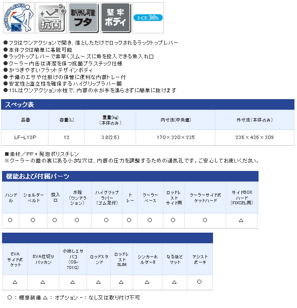 シマノ クーラーボックス フィクセル ライト ゲームスペシャル2 1 Lf L12p ブラック