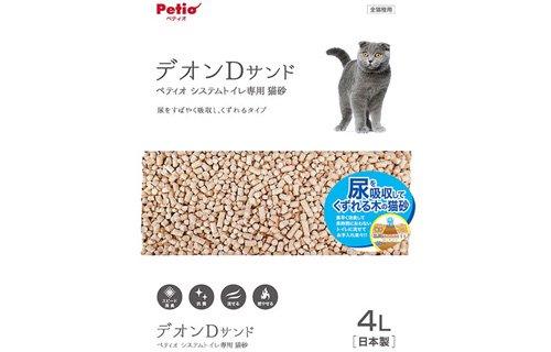 猫システムトイレ用 トイレに流せる猫砂デオンｄサンド ４ｌの通販 ペット用品 Com