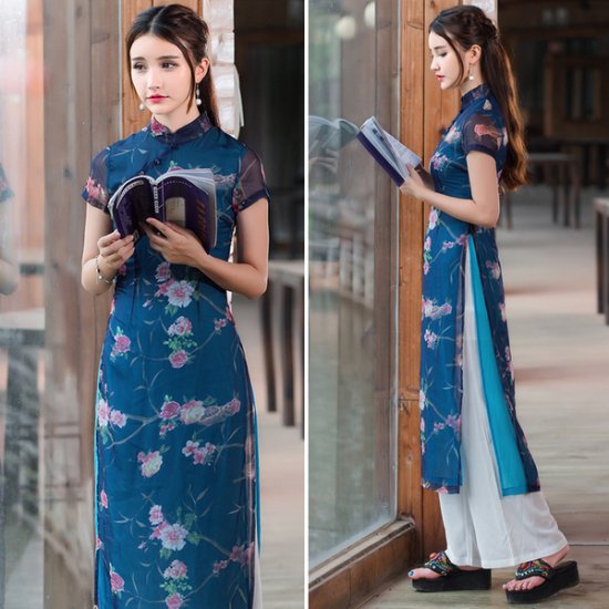 韓国アオザイ人気通販 ドレス ベトナム 民族衣装 パンツ