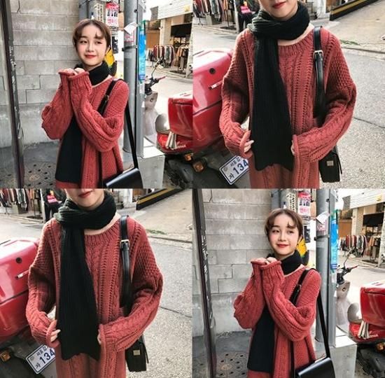 ニットワンピ 冬のデートにピッタリ 暖かくて可愛いロングニットワンピース 韓国セレクトショップ通販レディースmarron マロン