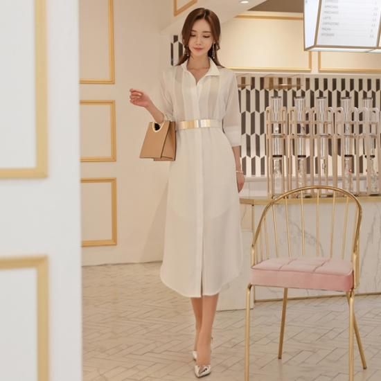 シャツワンピ 素敵なロングシャツワンピがやっと見つかりました 韓国セレクトショップ通販レディースmarron マロン