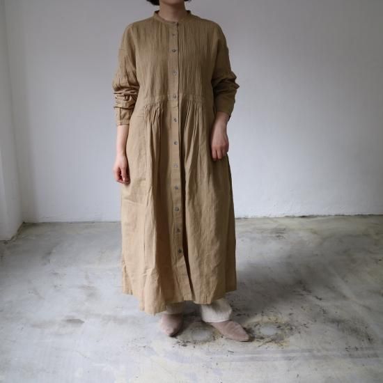 Yarra 綿麻ピンタックボリュームワンピース Yarra Doux Bleu Online Shop