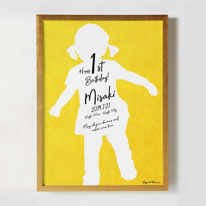 バースデーボード 1歳キッズ Sketch オーダーメイドショップ ドレッサーズ 子供の誕生日におしゃれでかわいい記念イラストポスター