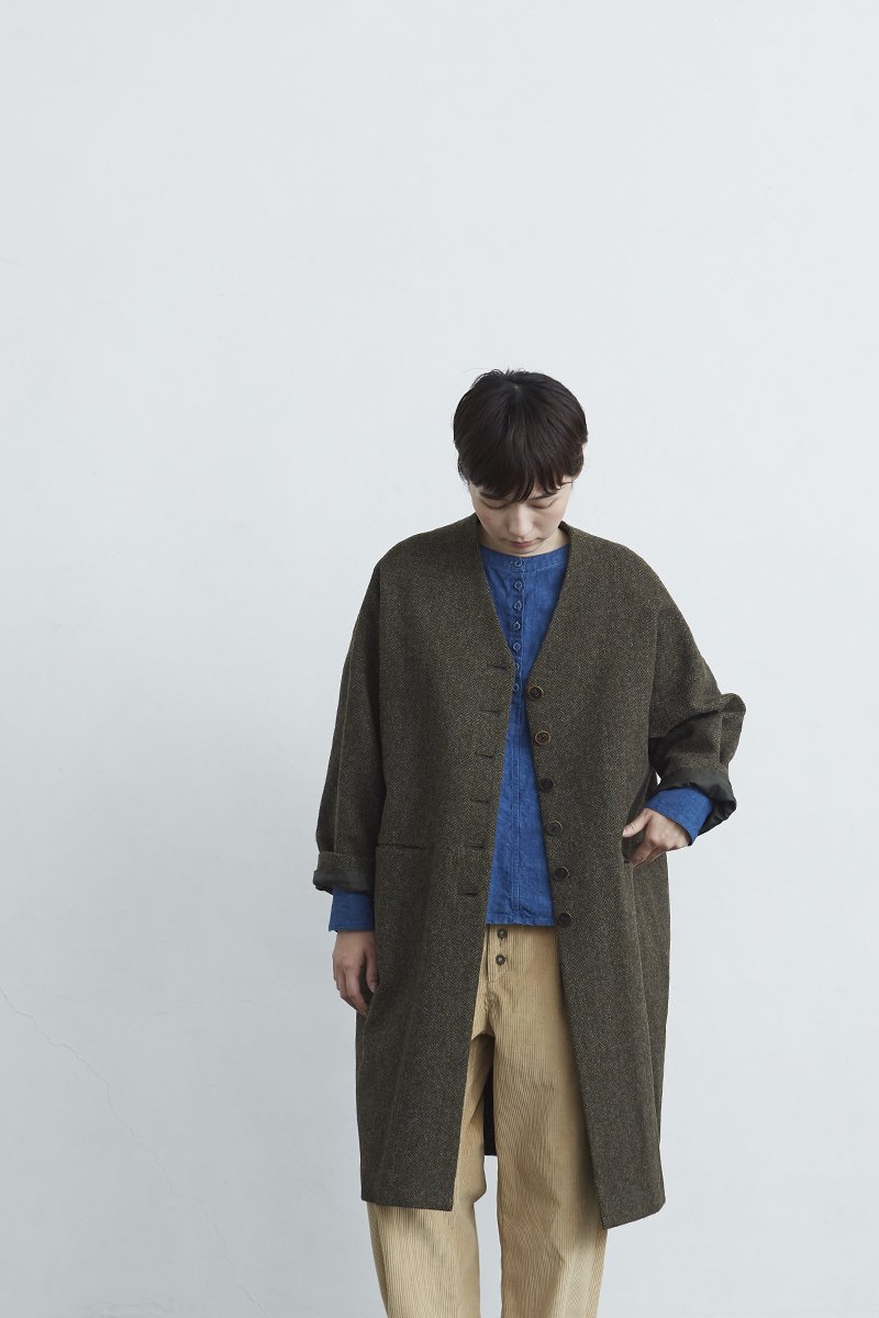 MOON ENGLAND tweed cocoon coat - atelier naruse | Online store