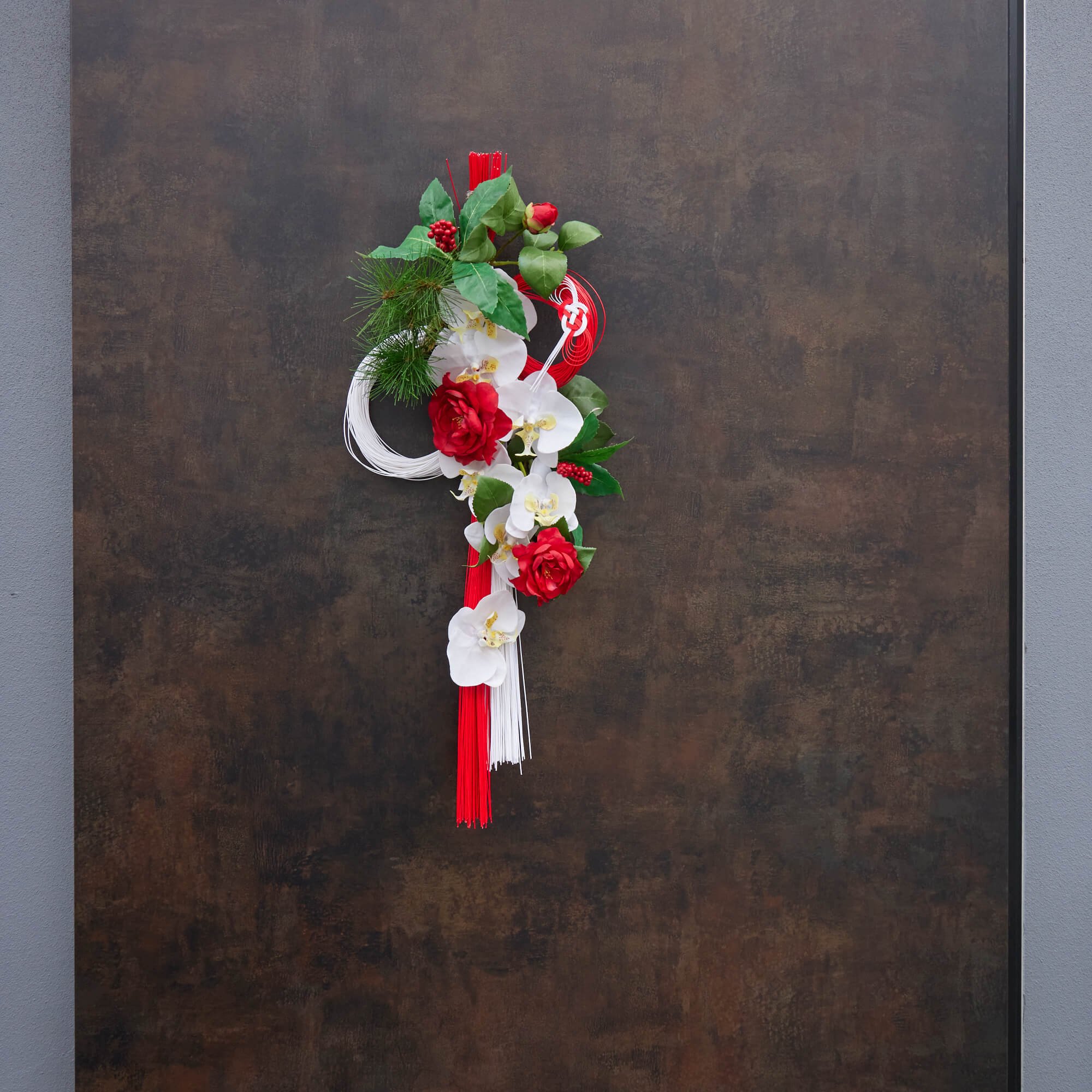 コチョウラン 椿 お正月飾り フラワーアレンジメント 造花 アーティフィシャルフラワー アートフラワー