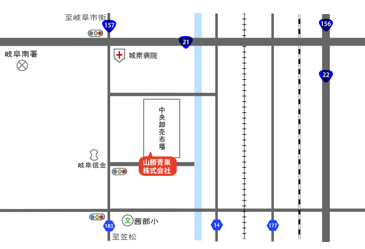 山勝青果株式会社　本社地図