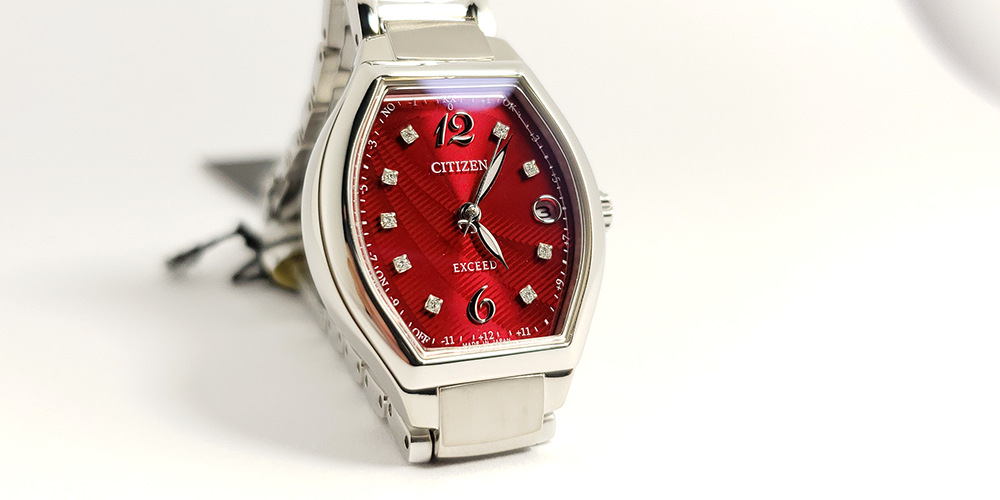 シチズン情熱コレクション 数量限定 赤い文字板の腕時計 ハラダ 徳島
