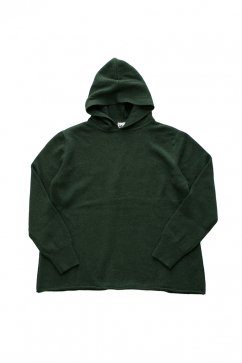 humoresque  - CASHMERE HOOD PULLOVER ( UNISEX ) - FOREST GREEN - M