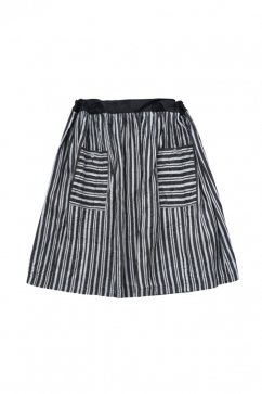 Nigel Cabourn woman - WORKERS SKIRT LINEN HICKORY - NAVY