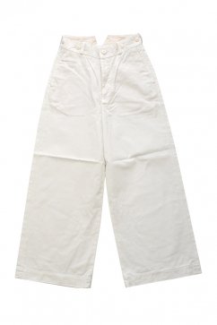 Nigel Cabourn woman - WIDE CHINO PANT - WHITE