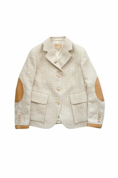 Nigel Cabourn woman - RIDING JACKET LINEN TWEED CHECK - IVORY