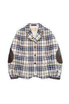 Nigel Cabourn woman - RIDING JACKET LINEN TWEED CHECK - NAVY