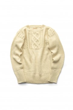 Nigel Cabourn woman - CABLE KNIT - IVORY