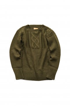Nigel Cabourn woman - CABLE KNIT - GREEN
