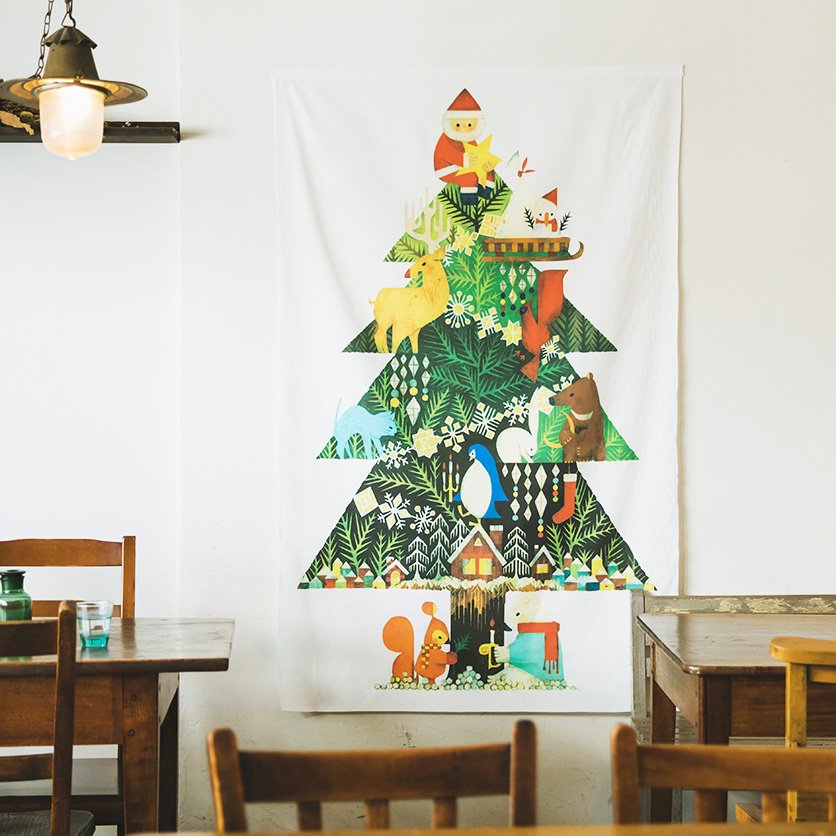 クリスマスツリータペストリー 大 福田利之 Nunocoto Fabric