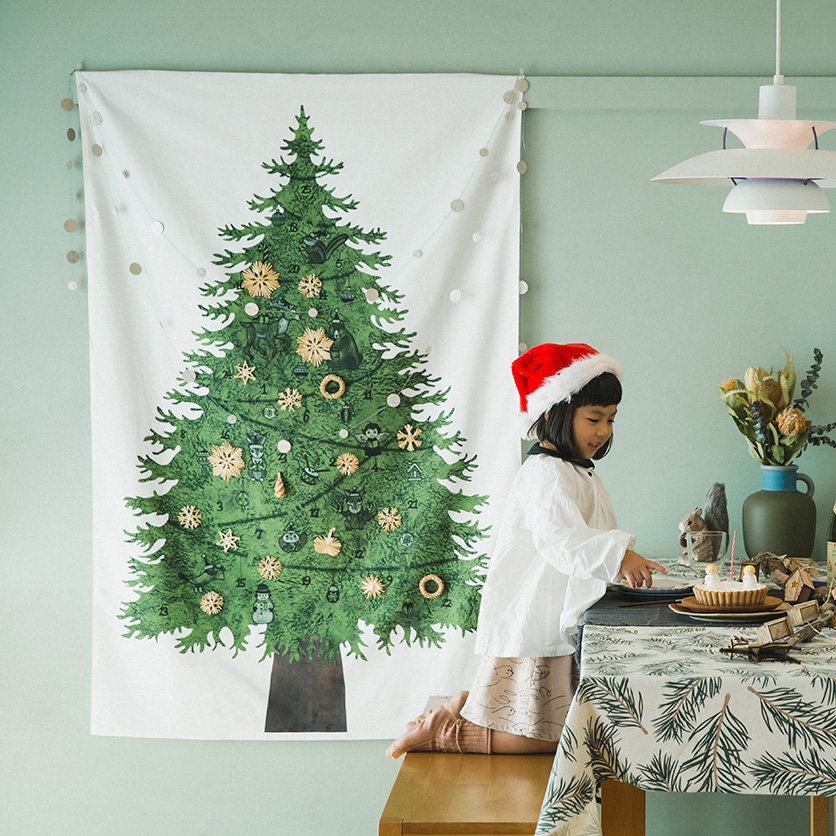 クリスマスツリータペストリー 大 さこももみ Nunocoto Fabric