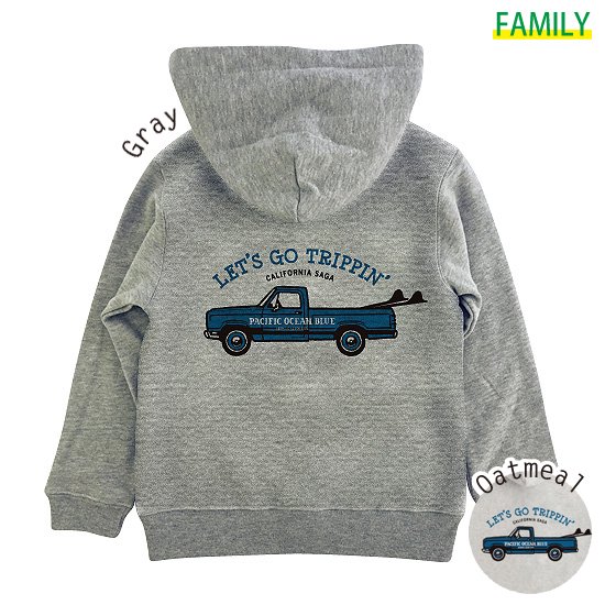 Kid's LET'S GO TRIPPIN’-Blue CAR ZIPパーカー