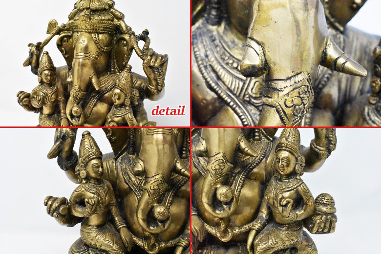 ガネーシャ神 シヴァ神 パールヴァティー神像 真鍮製 仏像 神像 家族像 ヒンドゥー教 インド神話 Lapislazuli
