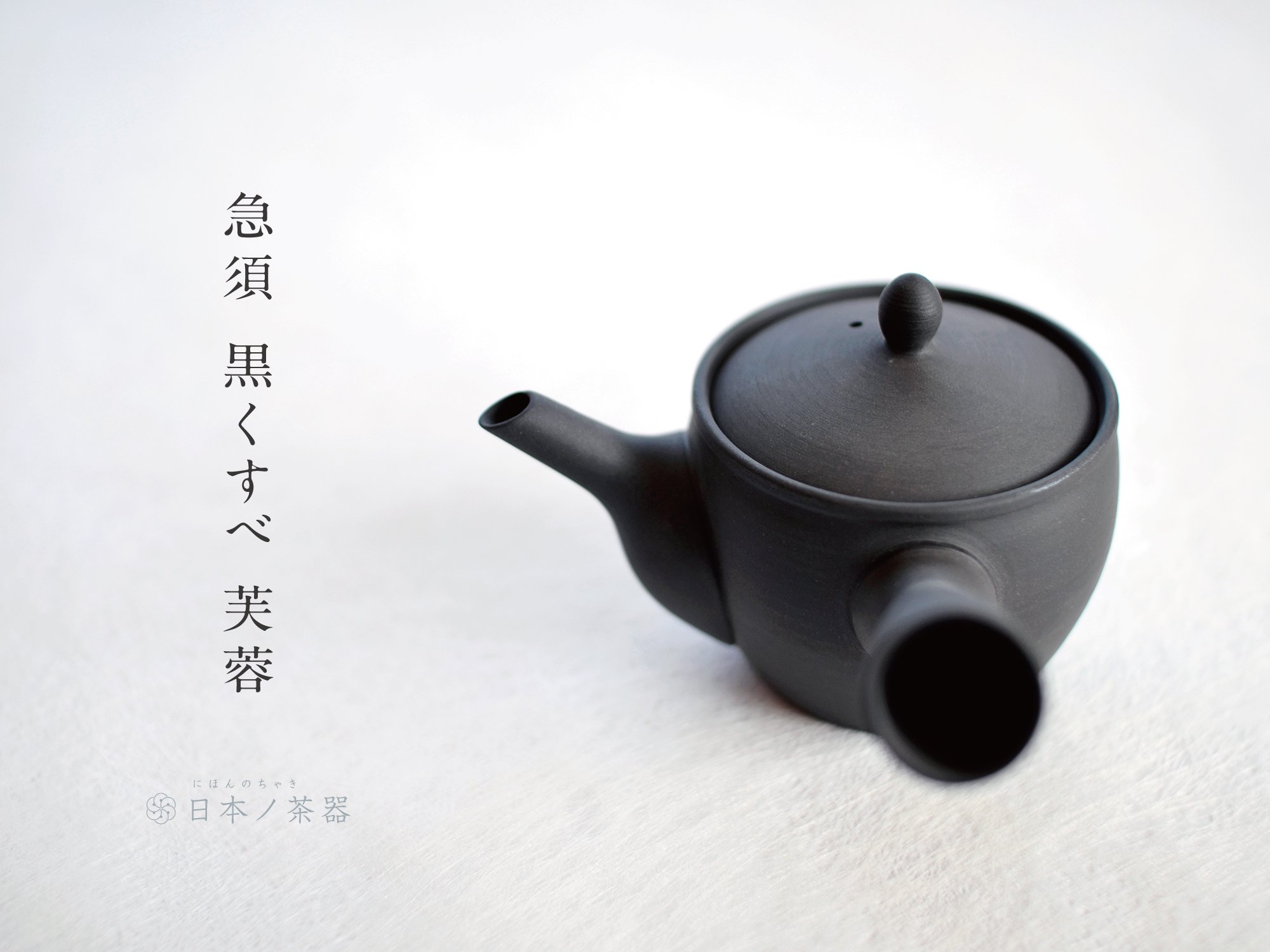 日本ノ茶器【急須 黒くすべ 芙蓉】南景製陶園｜おいしい日本茶研究所