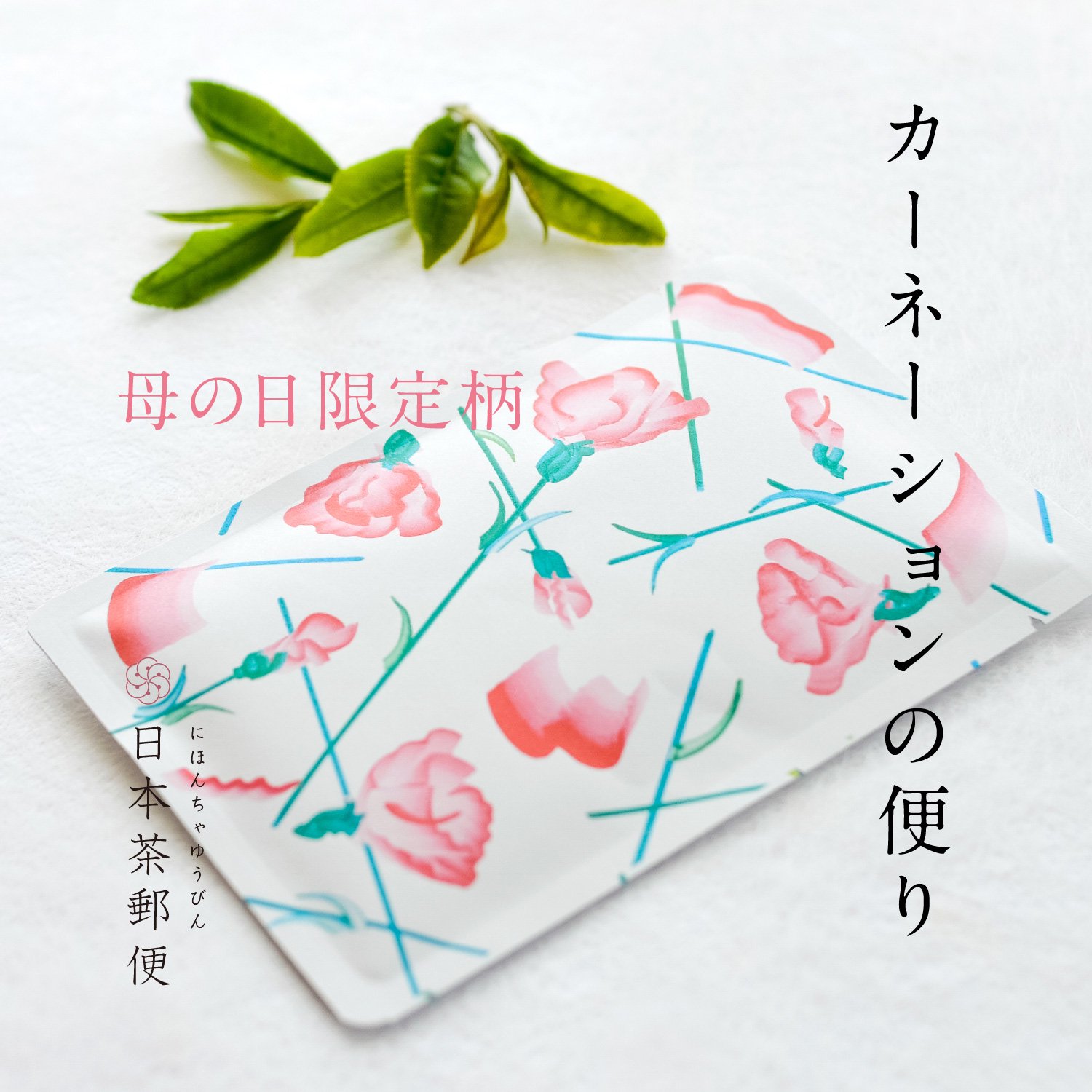 日本茶郵便「母の日カーネーションの便り」｜おいしい日本茶研究所