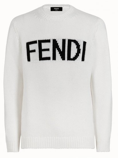 2019aw Fendi フェンディ インターシャ Fendiロゴ ウールセーター