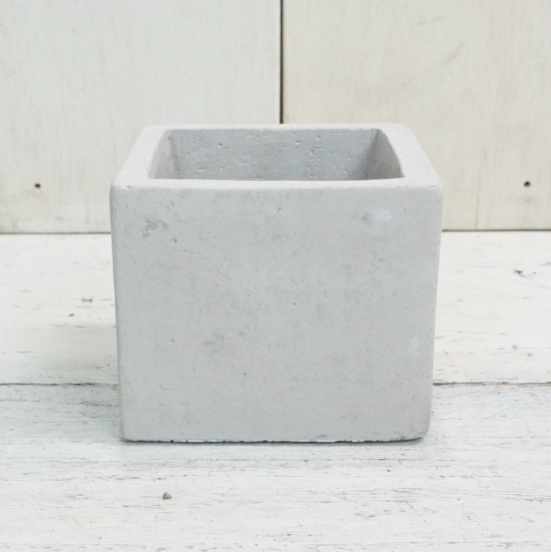 植木鉢 おしゃれ セメント ゼロキューブ S 7cm 穴あり 2号 グレー 陶器鉢 セメント コンクリート 小さい 四角 スクエア 正方形