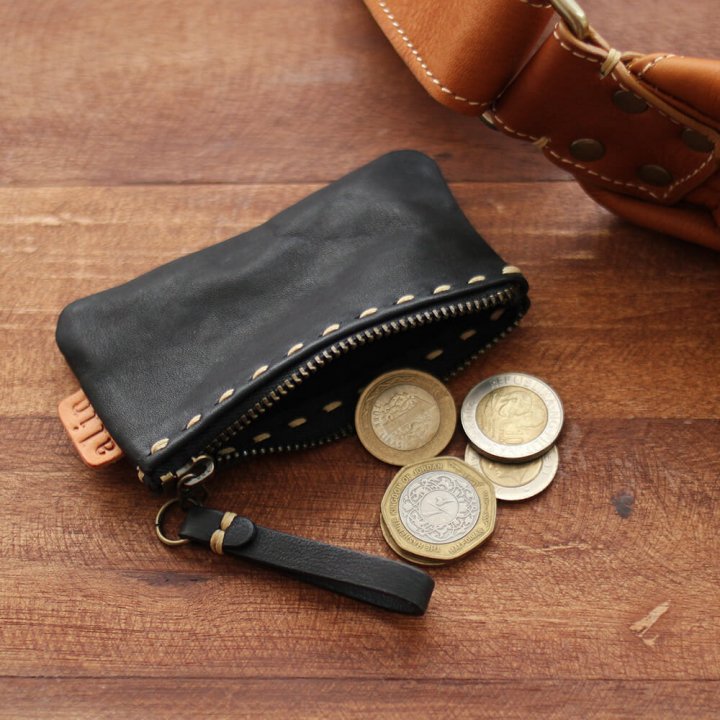 本牛革レザーキーリング付きコインケース スマートキーケース タム | アジアの手仕事バッグと雑貨 通販 alin (ありん)
