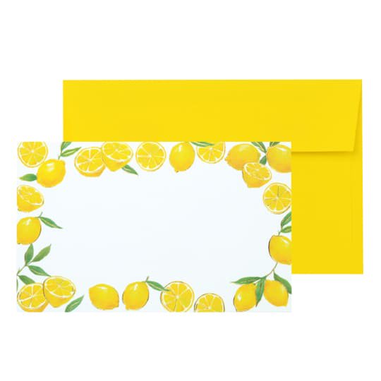 メッセージカード 封筒付き レモン イエロー グリタリングレモン 包む オンラインショップ
