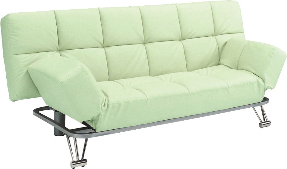 グリーン色のソファベッドの画像