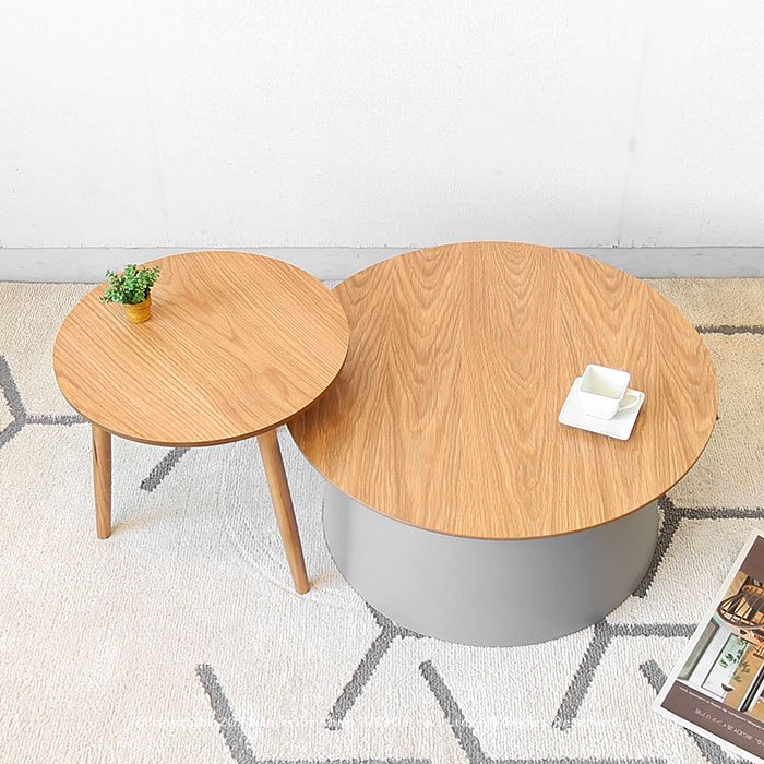 幅50×奥行50×高さ51cmサイドテーブル 2個セット ネストテーブル おしゃれ 木製