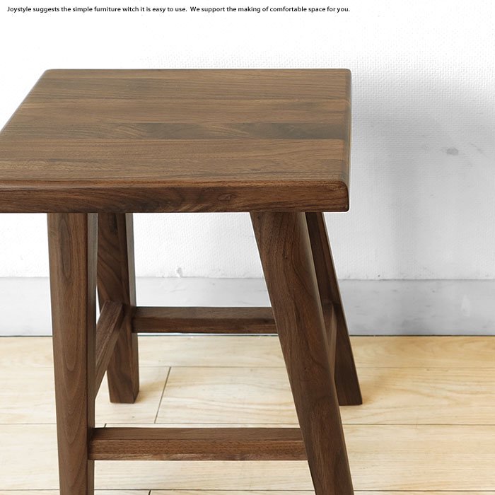 スツール 四角タイプ ウォールナット材 ウォールナット無垢材 木製椅子 シンプルでコンパクト※オーク材も選べる - JOYSTYLE interior  本店