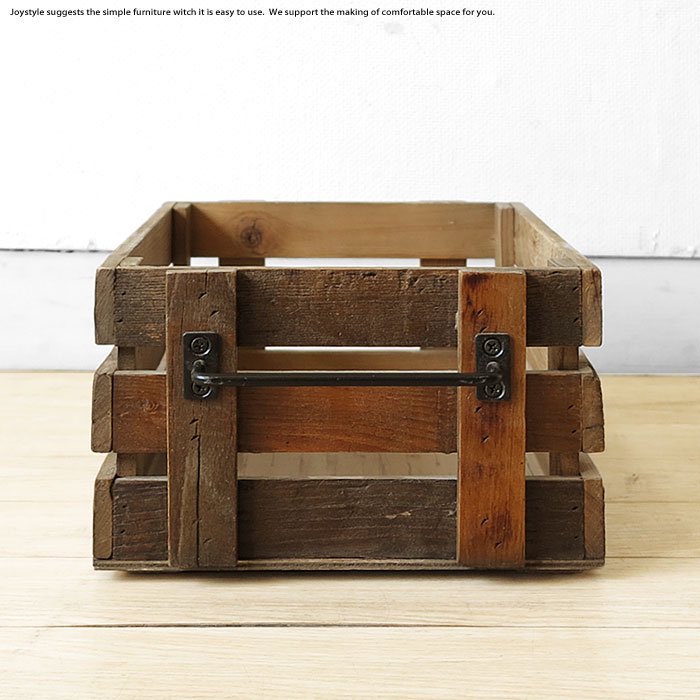 収納ボックス 小物入れ 木箱 幅23.6cm ニレ古木 木製 ニレ古材とスチールを組み合わせたレトロな雰囲気を漂わせるヴィンテージ風 -  JOYSTYLE interior 本店