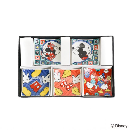 はしおきこれくしょん 5点セットe ミッキーマウス Kutani Disney Collection 九谷焼でつくるディズニーの和食器